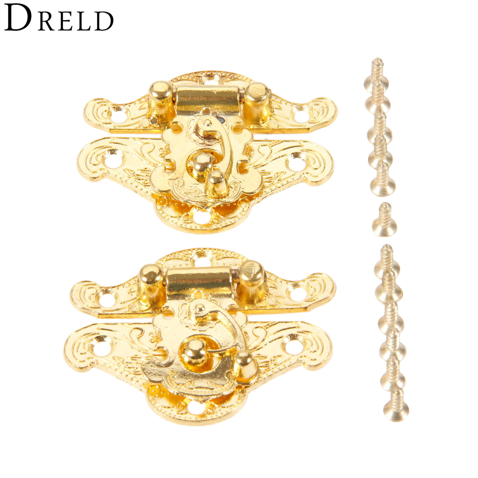 Furniture Hardware Supplies - Drold 2 Buah Grendel Box Emas