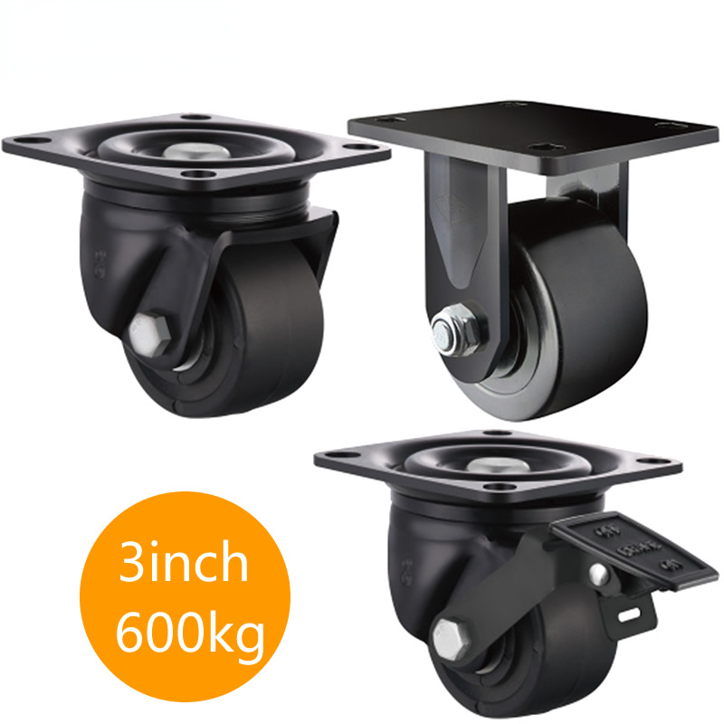Furniture Hardware Lowes - Beban 600KG,3 inci rendah kastor/roda, dengan